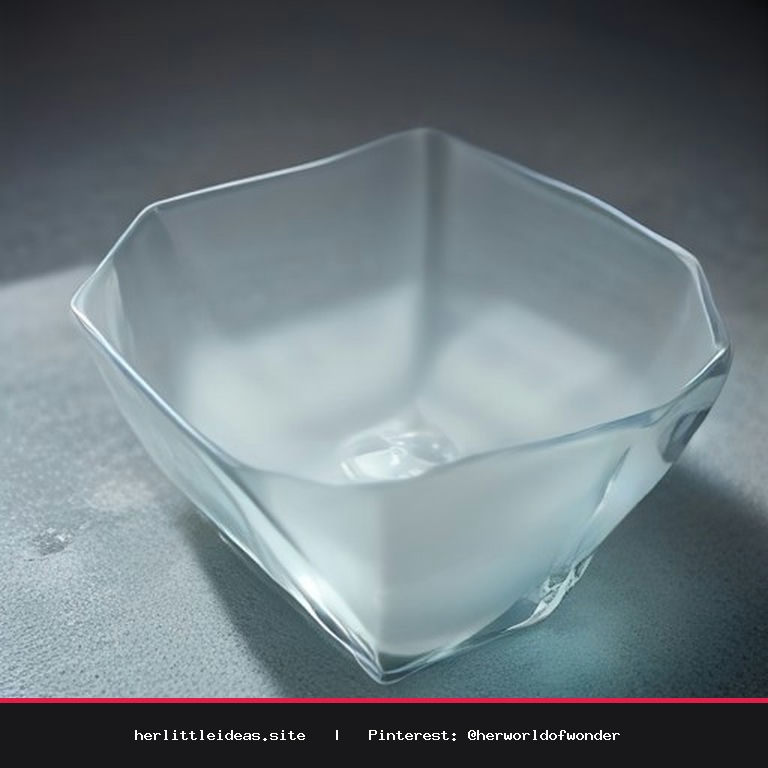 Close-up of fresh clear toner creating gentle ripples in a shallow minimalist glass bowl on a ceramic counter.