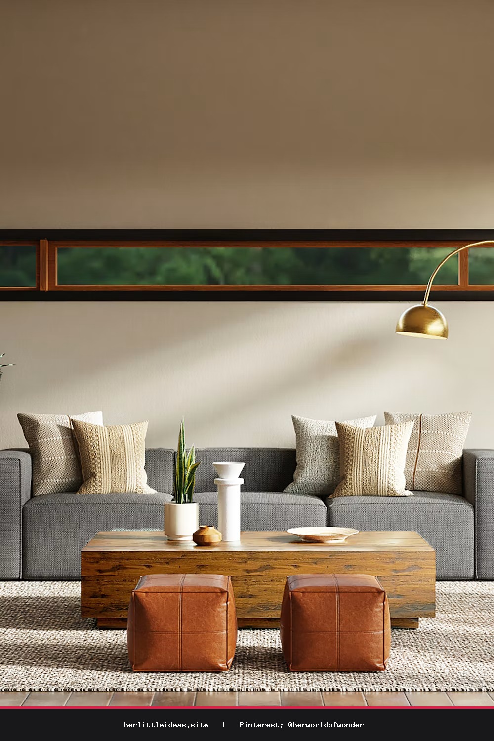 A bright, airy living room featuring neutral tones, a linen sofa, and natural wood accents in a Scandinavian style.